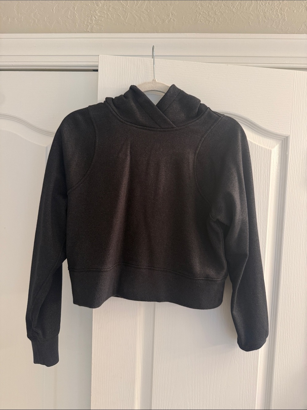 lululemon athletica Black Cropped Hoodie Sweatshirt